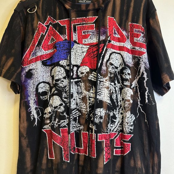 LONG Cote De Nuits Designer Skulls England Cities T-shirt Men's Large - Picture 4 of 5